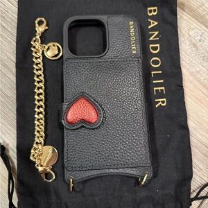 Bandolier Black Phone Case with Red Heart